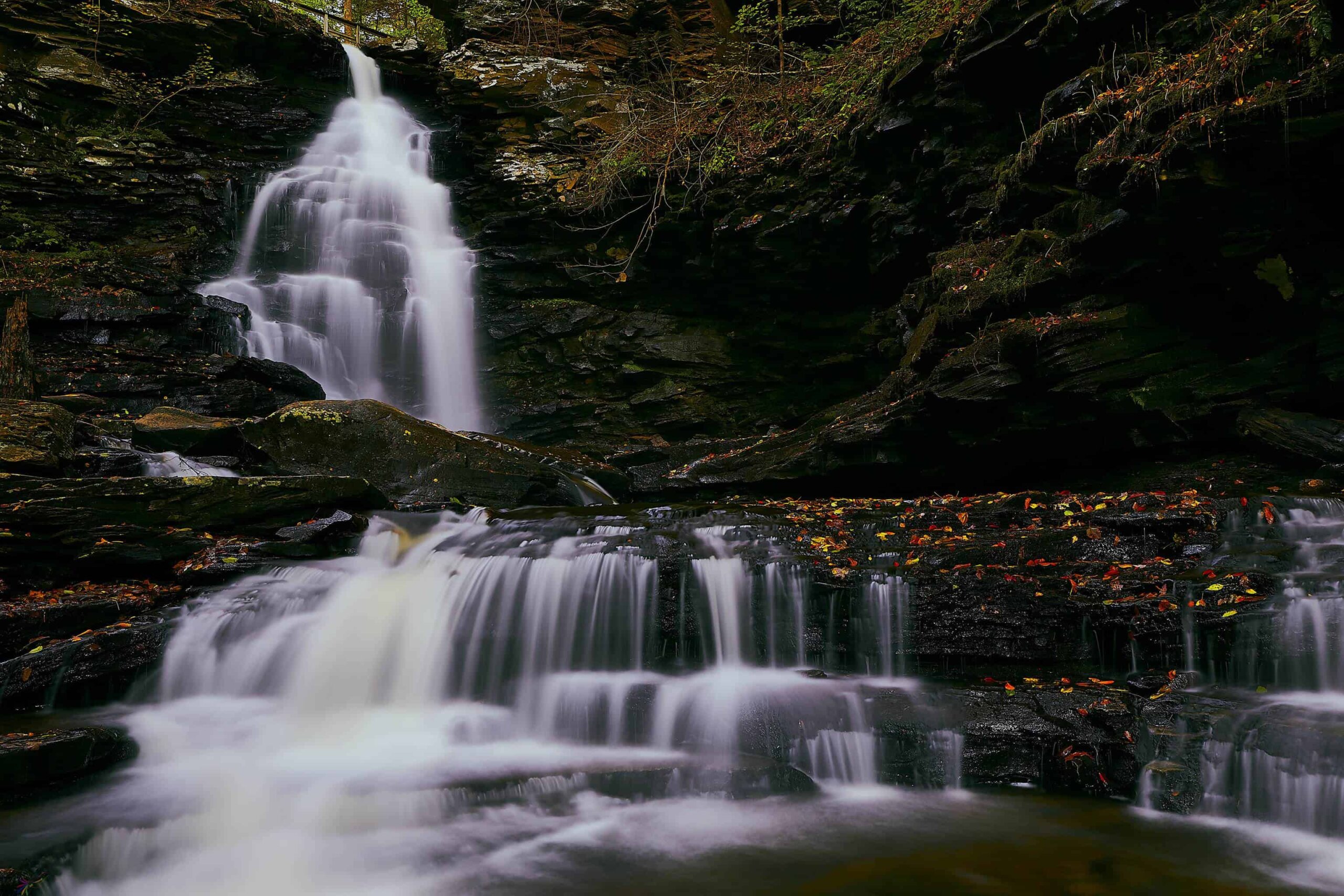 calm and soothing waterfall photograph